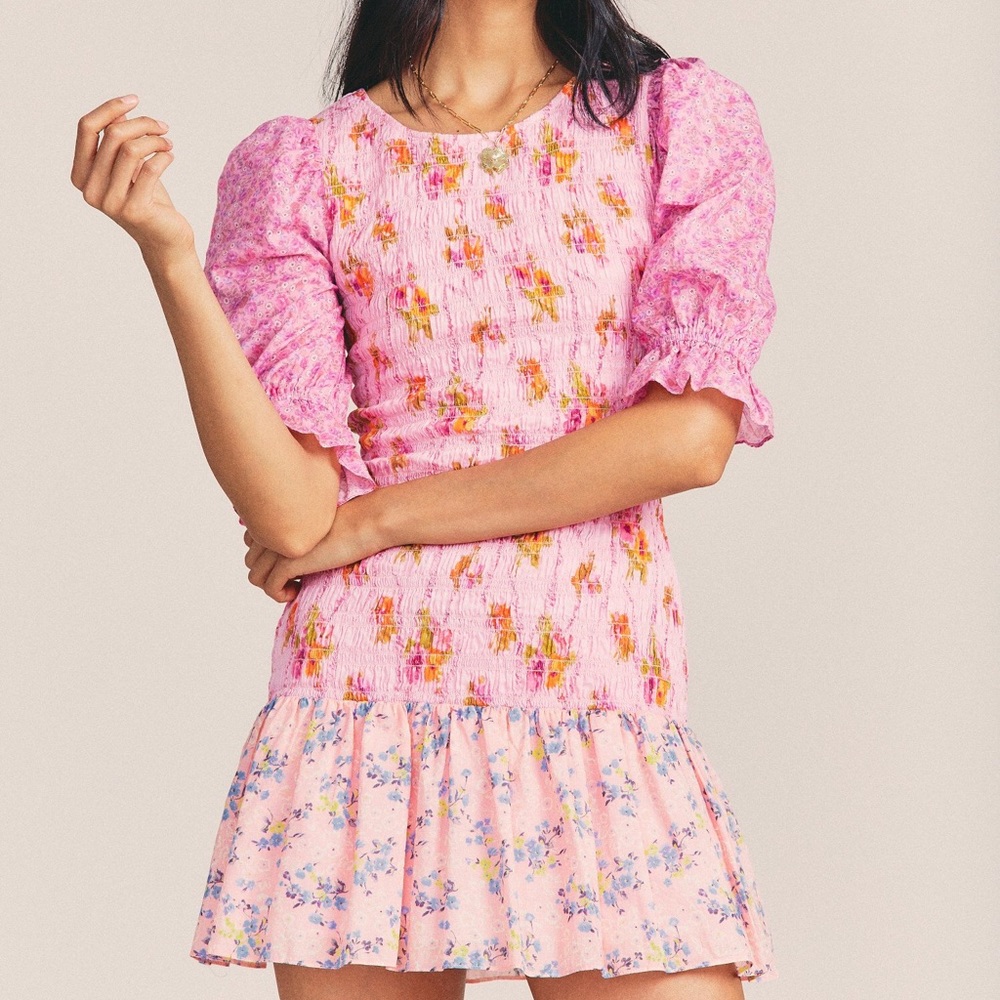 NEW Loveshackfancy Luppa Dress Exploded Pink, Large - Picture 1 of 9